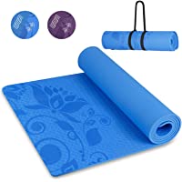 INTEY Esterilla de Yoga de Antideslizante- TPE Esterilla Pilates Alfombrilla Deporte Corcho- Yoga Mat con Bandolera- 180…